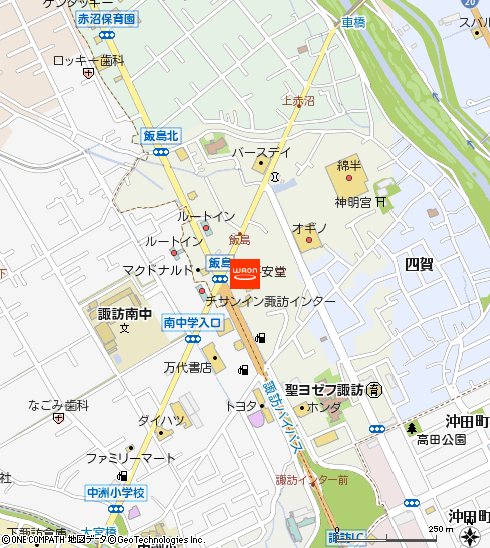 平安堂　諏訪店付近の地図